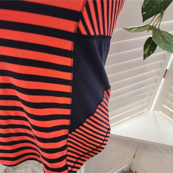 LULULEMON WORK IT OUT TANK  NAVY & ORANGE PANELED STRIPE TANK SIZE 10 - Picture 6 of 9